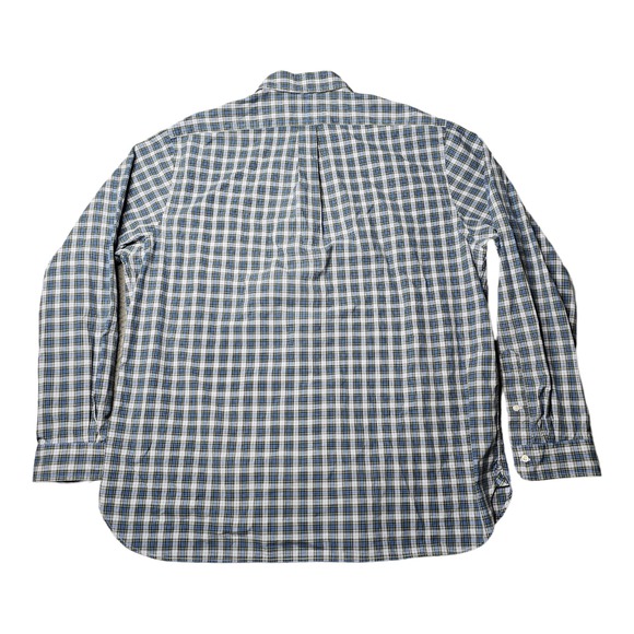 Ralph Lauren Men's 17.5 44 Blue Green Plaid Button Down Shirt Classic Fit Logo - Picture 2 of 9